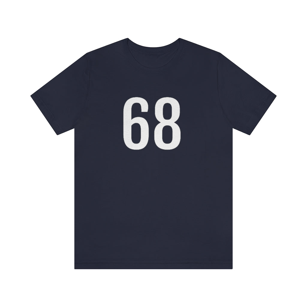 Navy T-Shirt 68 Numbered T Shirt with Number On Them for Numerological Black Tshirt Outfit Petrova Designs