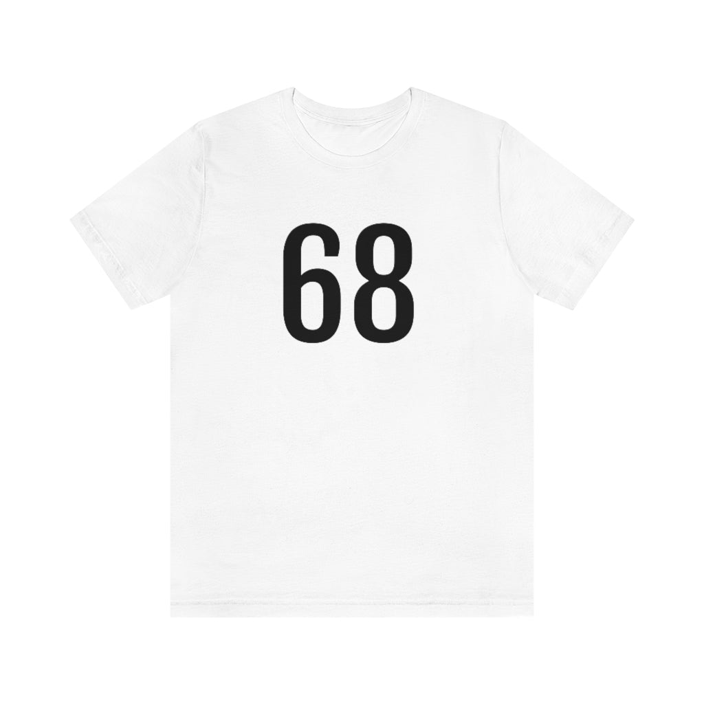 White T-Shirt 68 Numbered T Shirt with Number On Them for Numerological Black Tshirt Outfit Petrova Designs