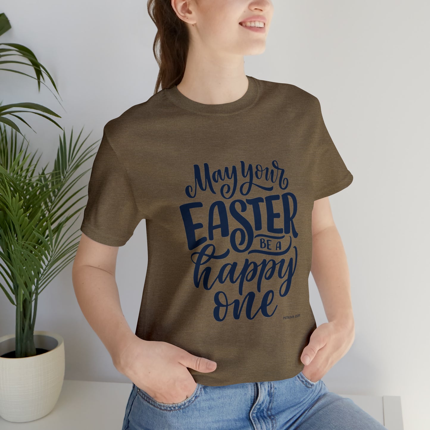 Easter T-Shirt | Easter Tee Heather Olive T-Shirt Petrova Designs