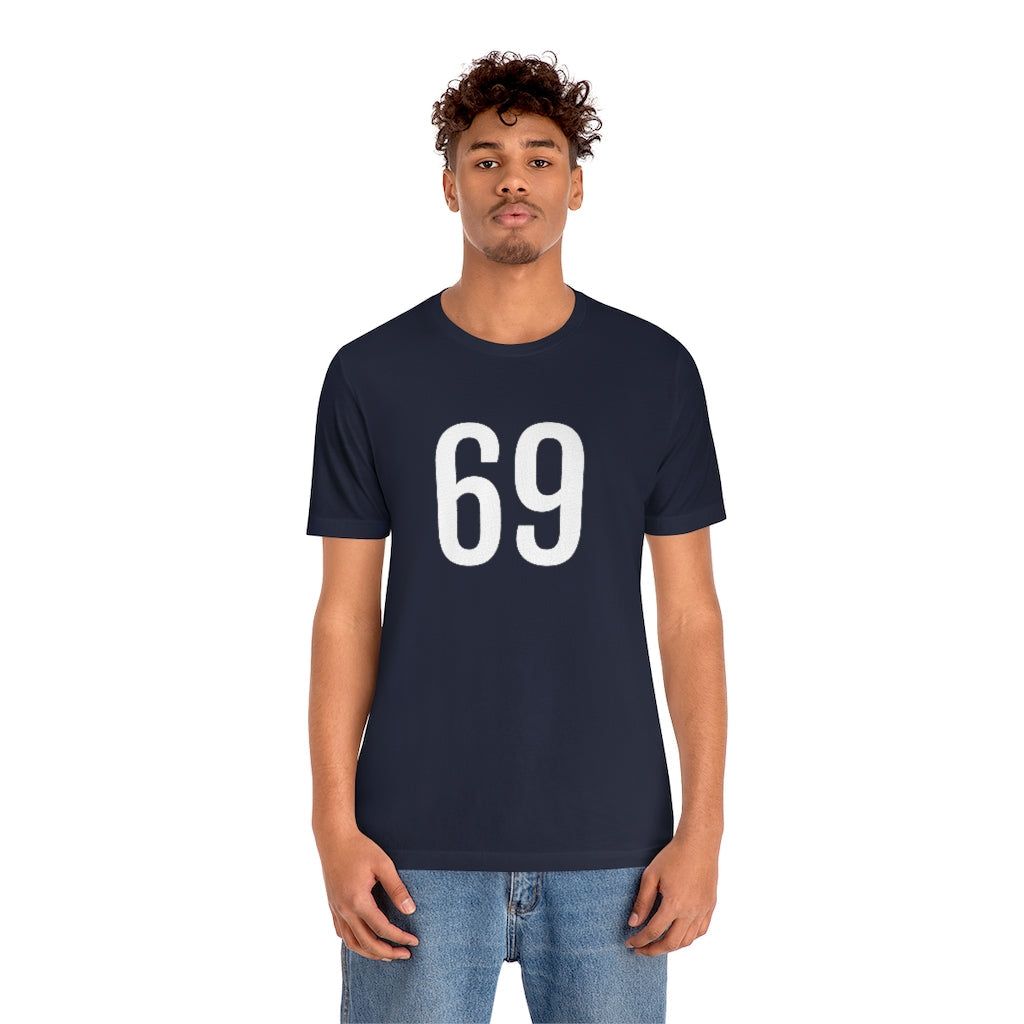 T-Shirt 69 Numbered T Shirt with Number On Them for Numerological Black Tshirt Outfit Petrova Designs