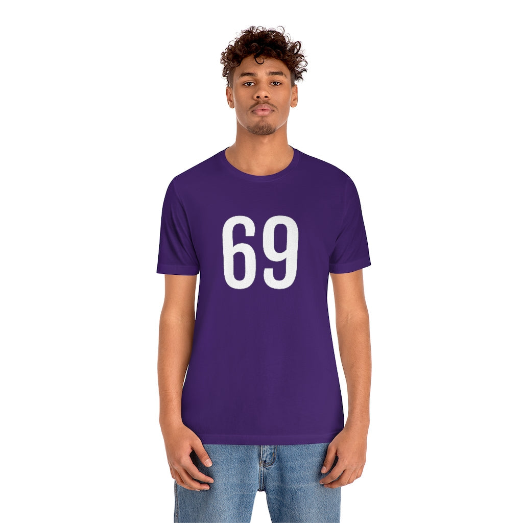 T-Shirt 69 Numbered T Shirt with Number On Them for Numerological Black Tshirt Outfit Petrova Designs