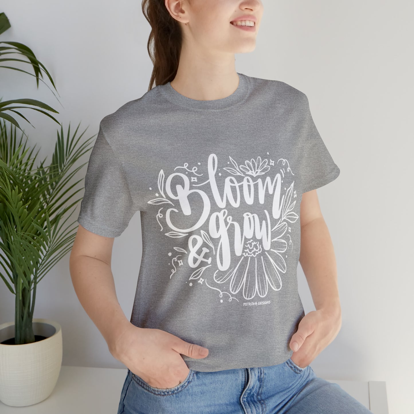 Positive T-Shirt | Glow Tee Athletic Heather T-Shirt Petrova Designs