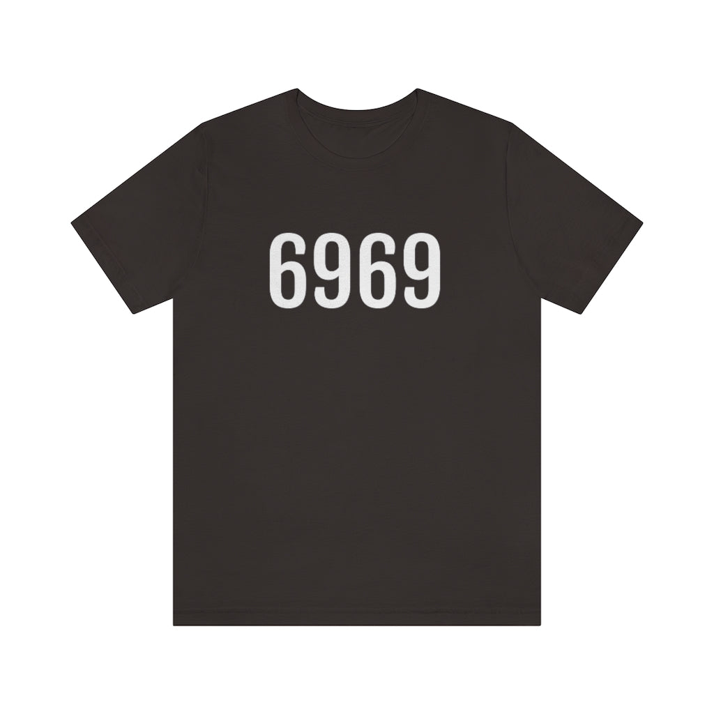 Brown T-Shirt 6969 T-Shirt Angel Number Tee Shirt with Numbers On Them for Numbered Outfit Petrova Designs