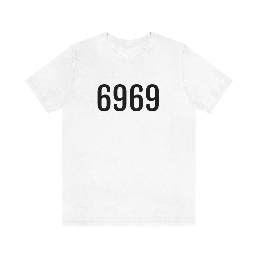 White T-Shirt 6969 T-Shirt Angel Number Tee Shirt with Numbers On Them for Numbered Outfit Petrova Designs