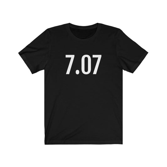 Black T-Shirt 7 07 Numbered T Shirt with Number On Them for Numerological Black Tshirt Outfit Petrova Designs