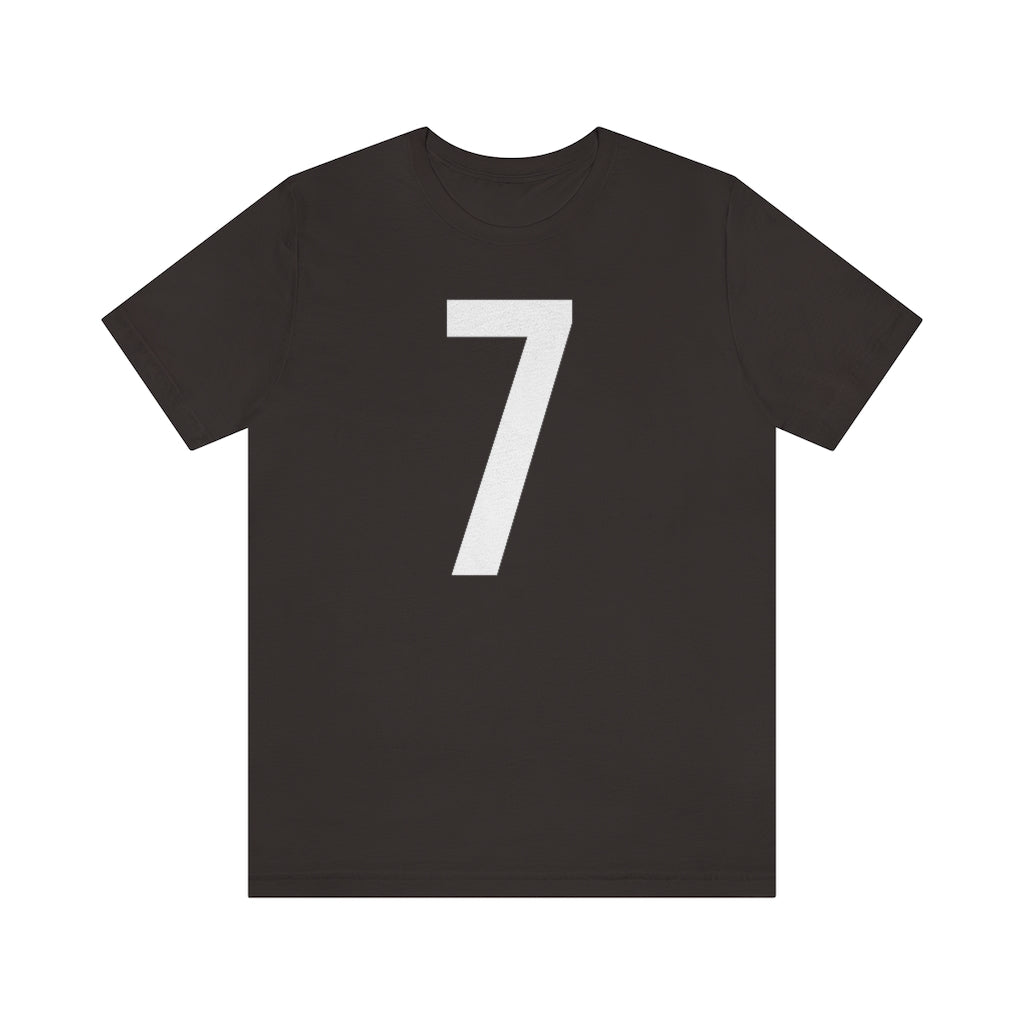 Brown T-Shirt 7 Numbered T Shirt with Number On Them for Numerological Black Tshirt Outfit Petrova Designs