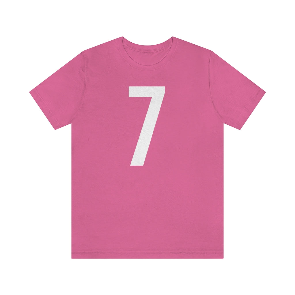 Charity Pink T-Shirt 7 Numbered T Shirt with Number On Them for Numerological Black Tshirt Outfit Petrova Designs