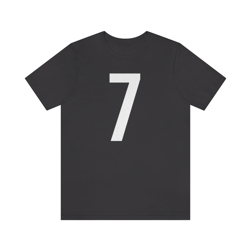 Dark Grey T-Shirt 7 Numbered T Shirt with Number On Them for Numerological Black Tshirt Outfit Petrova Designs