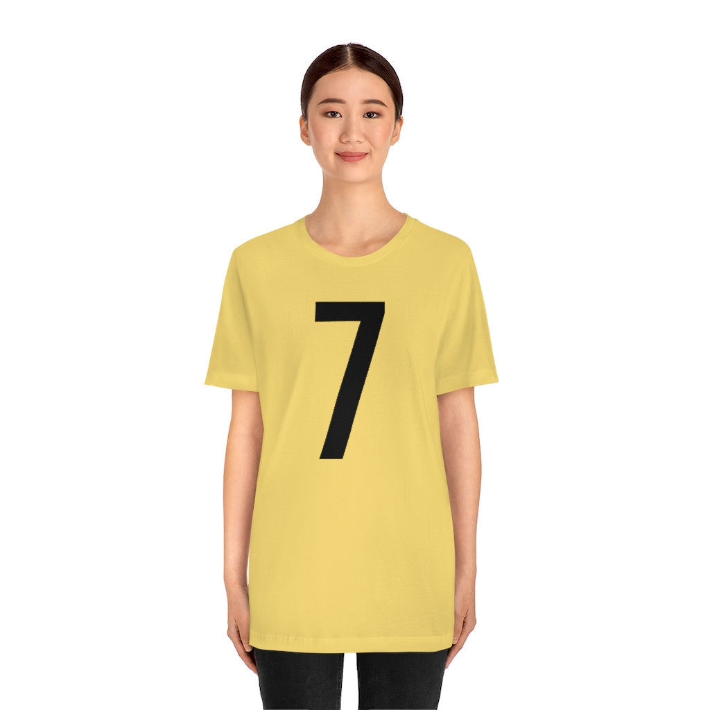 T-Shirt 7 Numbered T Shirt with Number On Them for Numerological Black Tshirt Outfit Petrova Designs