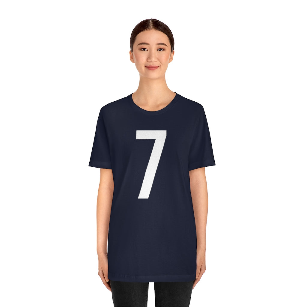 T-Shirt 7 Numbered T Shirt with Number On Them for Numerological Black Tshirt Outfit Petrova Designs