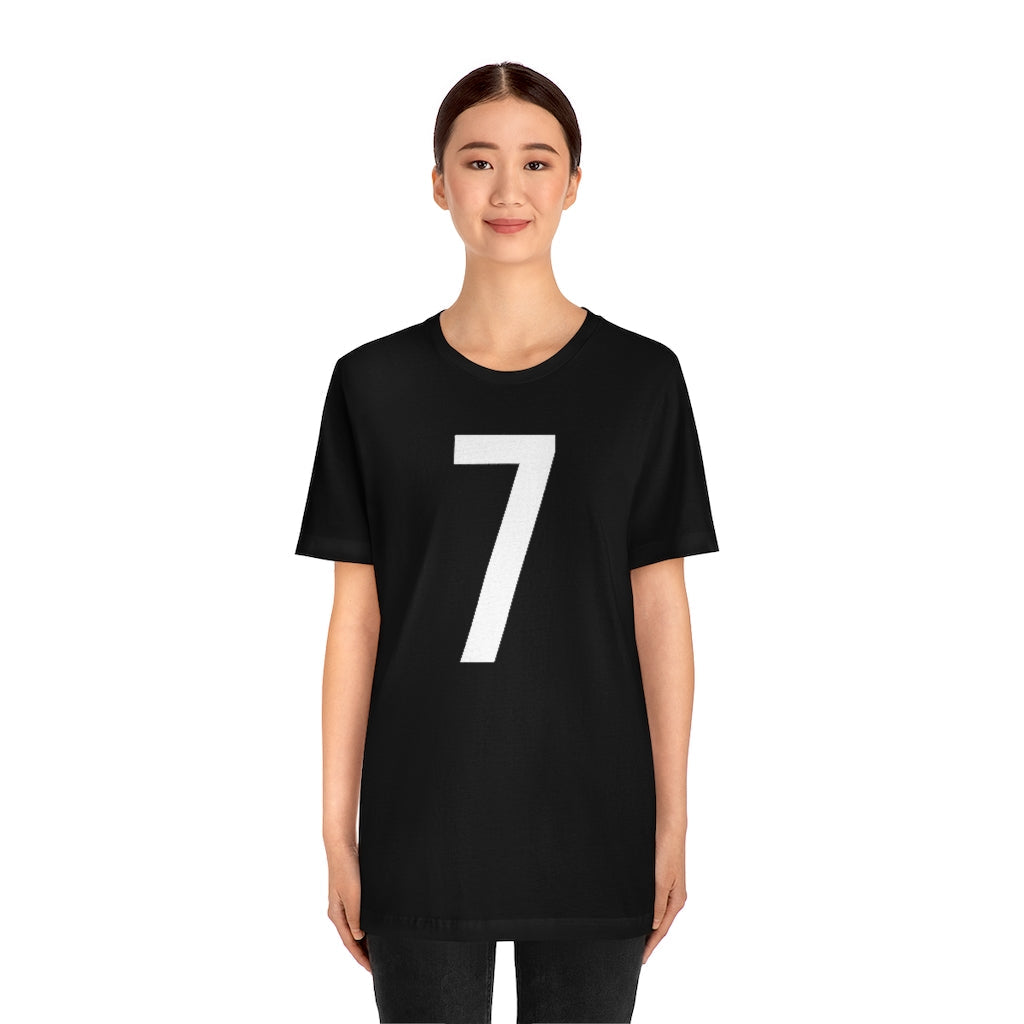 T-Shirt 7 Numbered T Shirt with Number On Them for Numerological Black Tshirt Outfit Petrova Designs