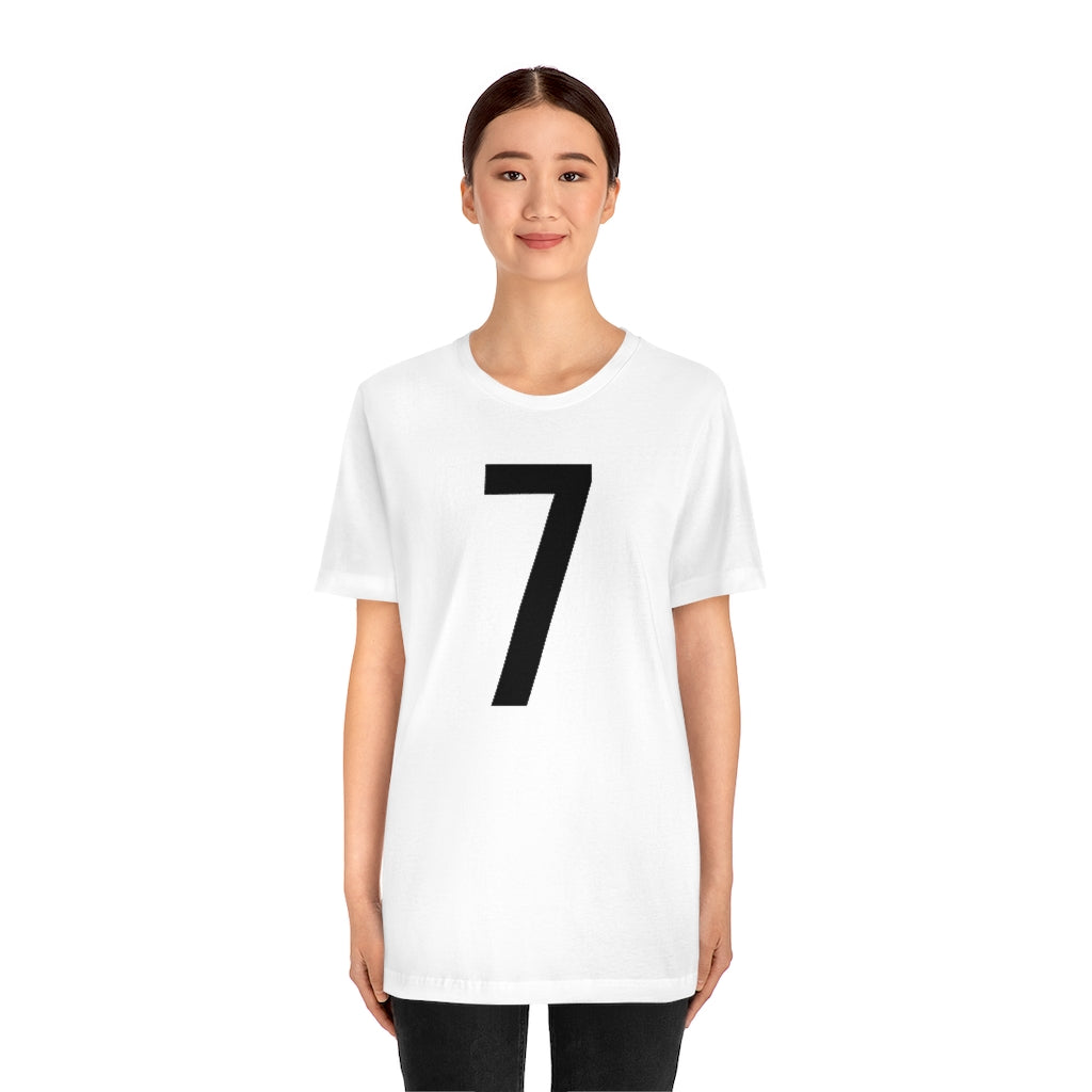 T-Shirt 7 Numbered T Shirt with Number On Them for Numerological Black Tshirt Outfit Petrova Designs