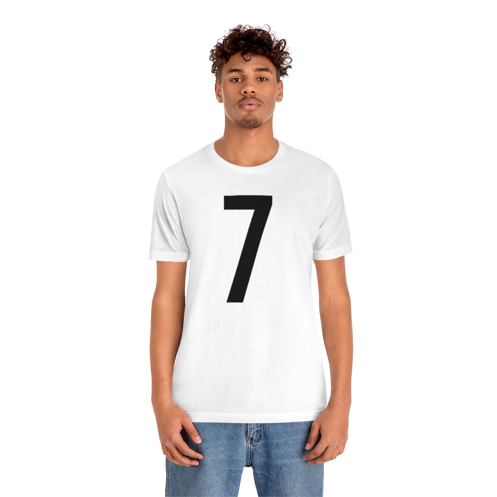 T-Shirt 7 Numbered T Shirt with Number On Them for Numerological Black Tshirt Outfit Petrova Designs