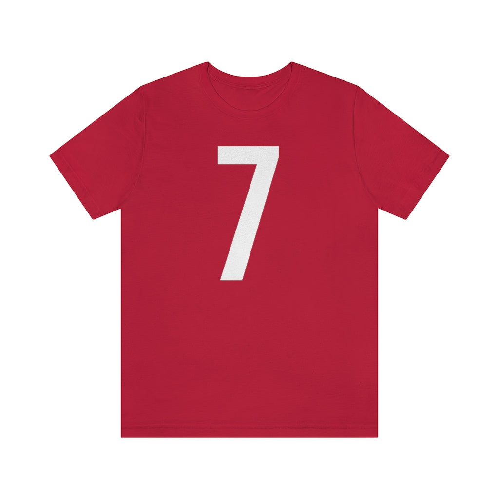 Red T-Shirt 7 Numbered T Shirt with Number On Them for Numerological Black Tshirt Outfit Petrova Designs