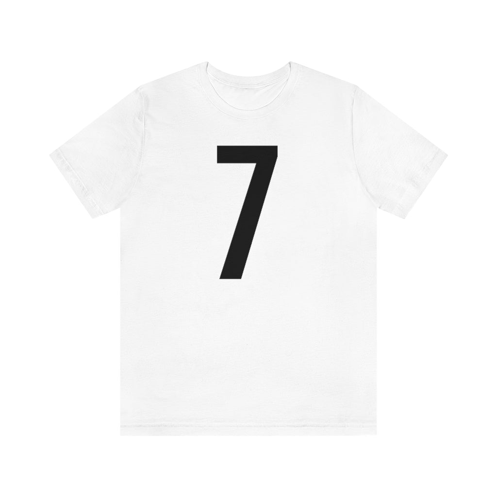 White T-Shirt 7 Numbered T Shirt with Number On Them for Numerological Black Tshirt Outfit Petrova Designs