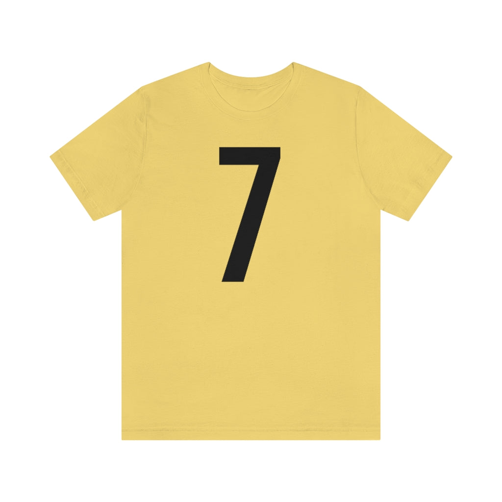 Yellow T-Shirt 7 Numbered T Shirt with Number On Them for Numerological Black Tshirt Outfit Petrova Designs