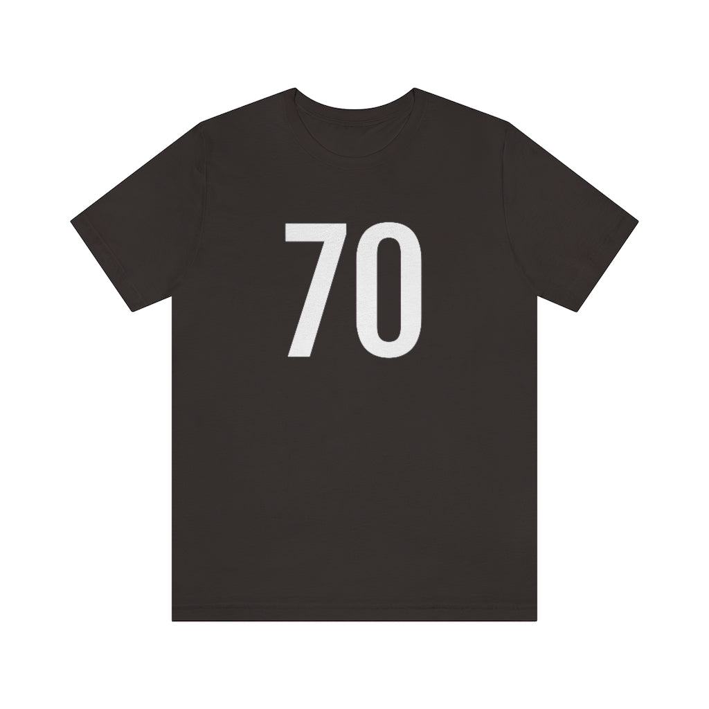 Brown T-Shirt 70 Numbered T Shirt with Number On Them for Numerological Black Tshirt Outfit Petrova Designs