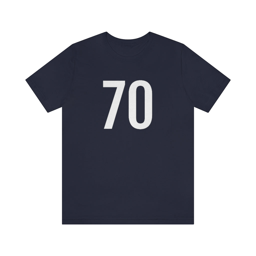 Navy T-Shirt 70 Numbered T Shirt with Number On Them for Numerological Black Tshirt Outfit Petrova Designs