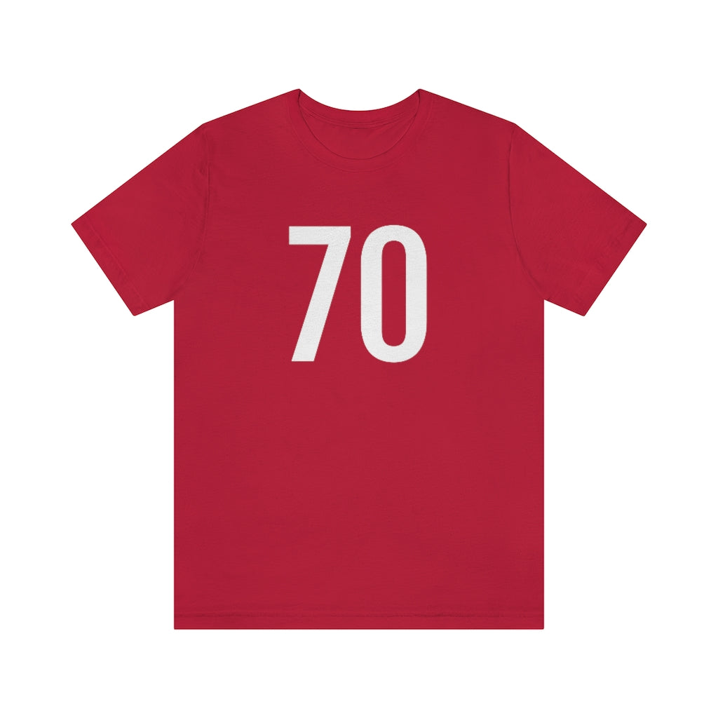 Red T-Shirt 70 Numbered T Shirt with Number On Them for Numerological Black Tshirt Outfit Petrova Designs