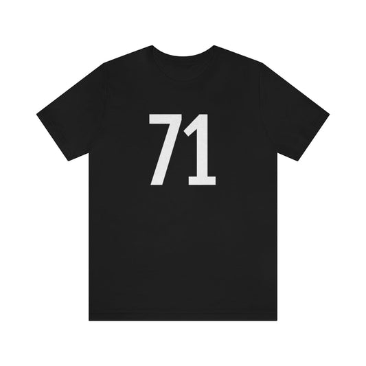 Black T-Shirt 71 Numbered T Shirt with Number On Them for Numerological Black Tshirt Outfit Petrova Designs