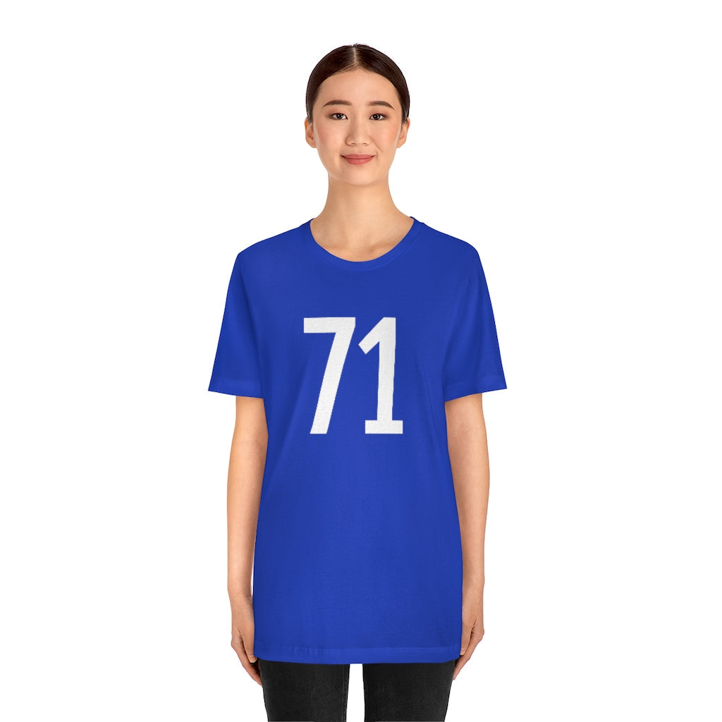 T-Shirt 71 Numbered T Shirt with Number On Them for Numerological Black Tshirt Outfit Petrova Designs