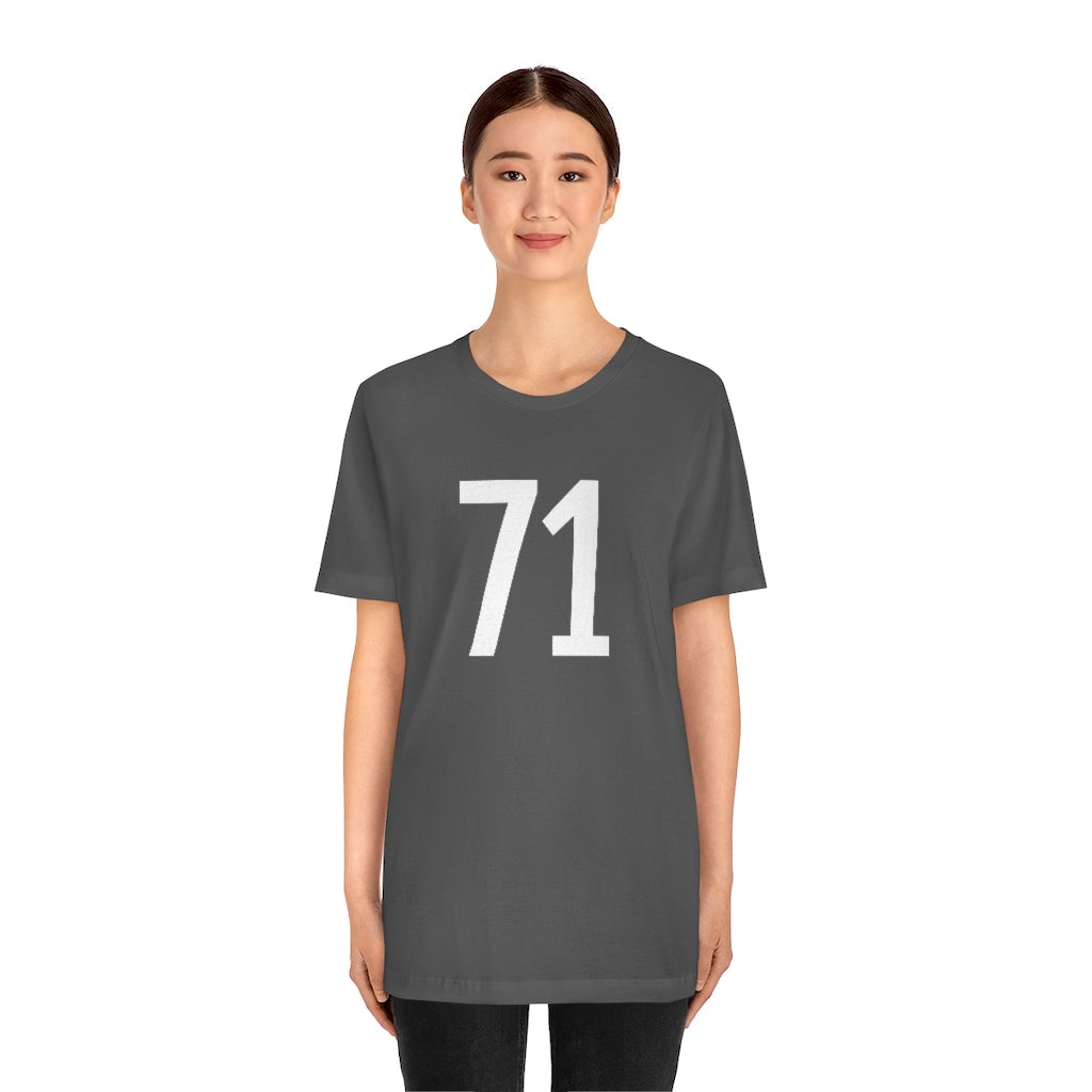 T-Shirt 71 Numbered T Shirt with Number On Them for Numerological Black Tshirt Outfit Petrova Designs