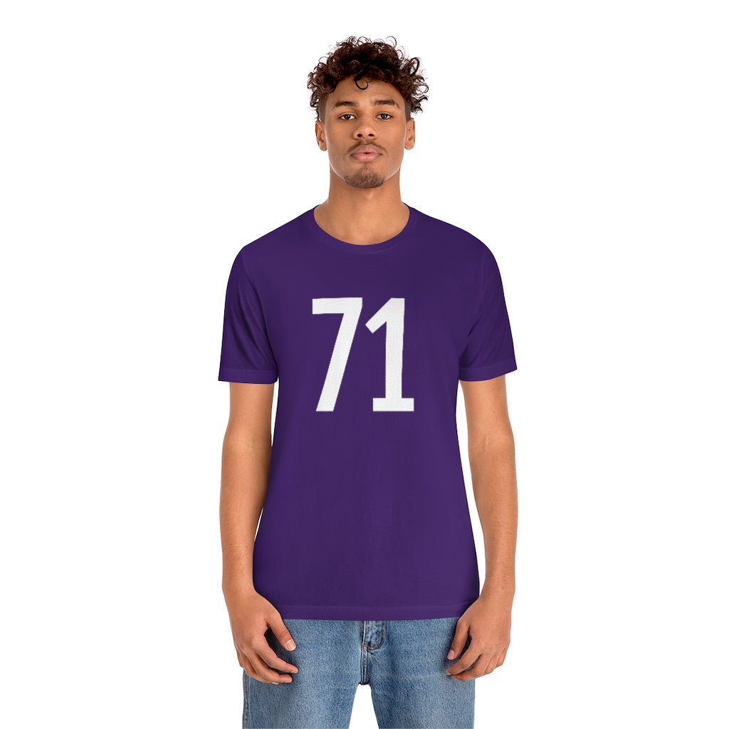 T-Shirt 71 Numbered T Shirt with Number On Them for Numerological Black Tshirt Outfit Petrova Designs