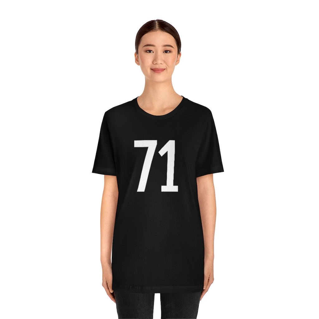 T-Shirt 71 Numbered T Shirt with Number On Them for Numerological Black Tshirt Outfit Petrova Designs