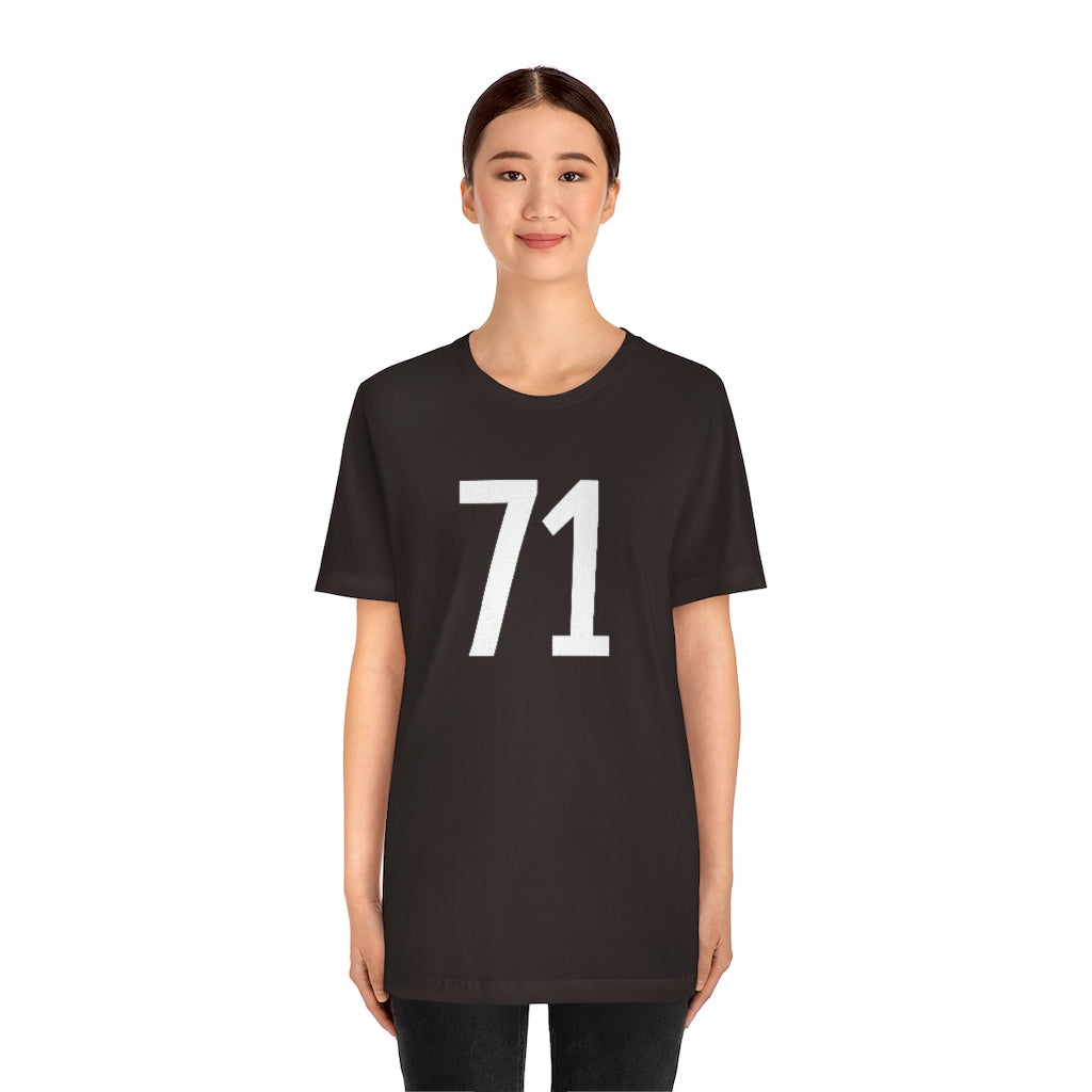 T-Shirt 71 Numbered T Shirt with Number On Them for Numerological Black Tshirt Outfit Petrova Designs