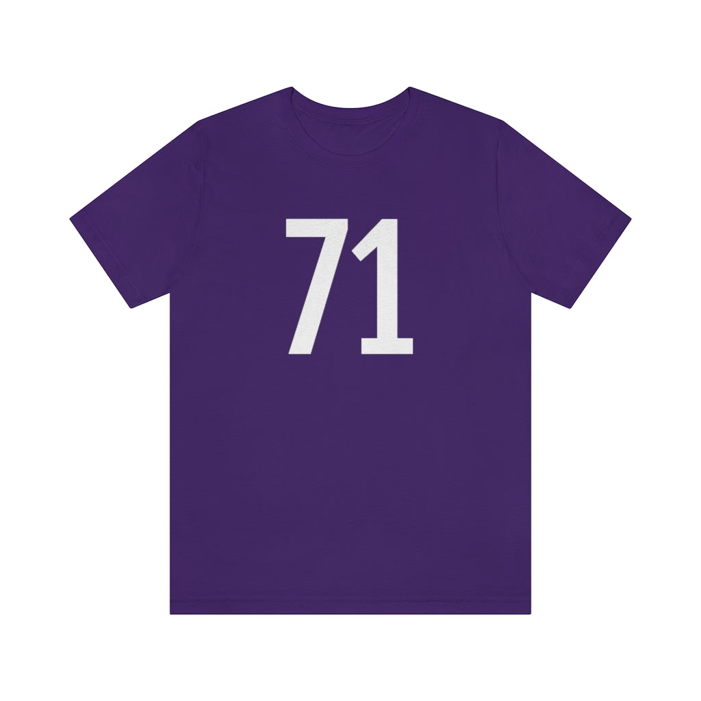 Team Purple T-Shirt 71 Numbered T Shirt with Number On Them for Numerological Black Tshirt Outfit Petrova Designs