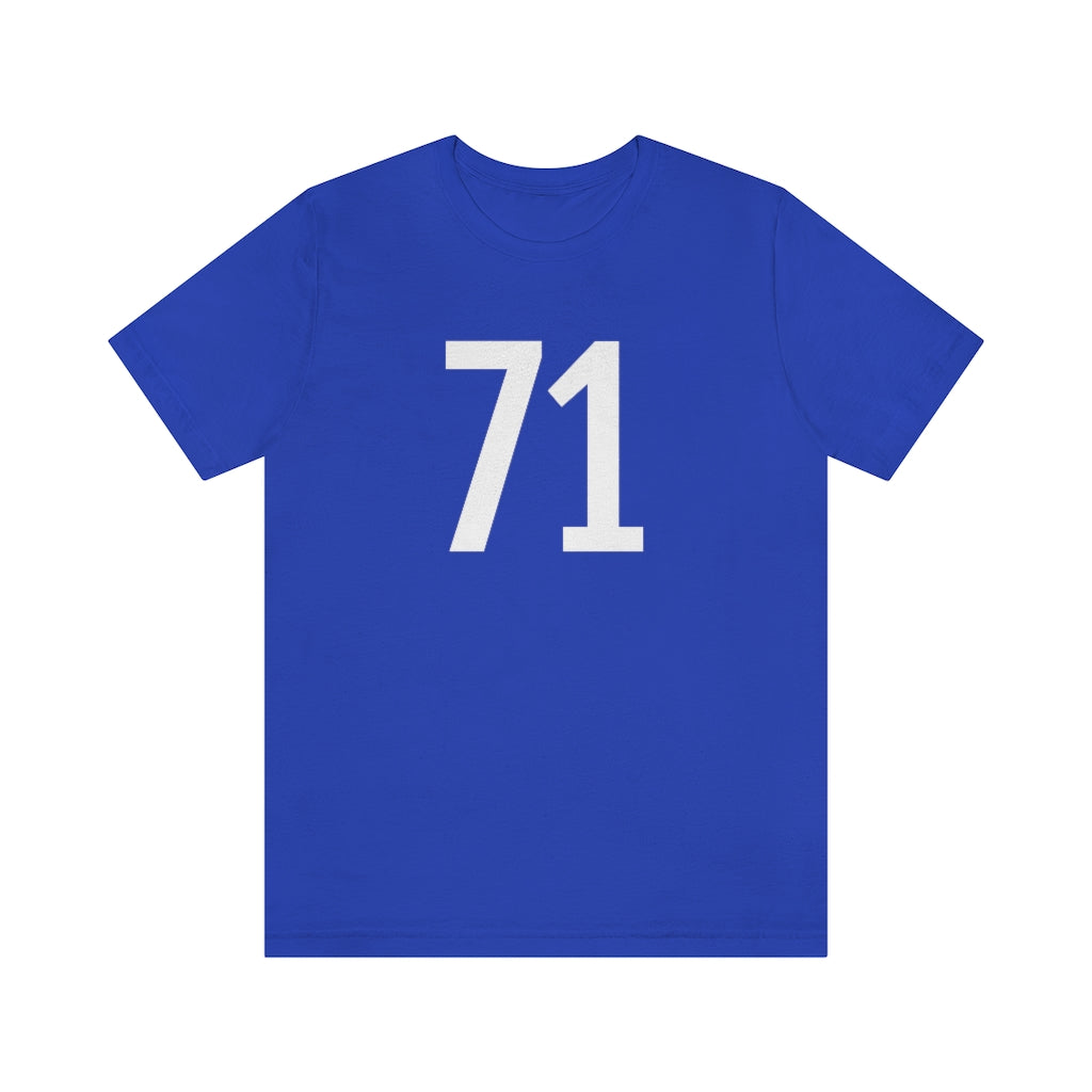 True Royal T-Shirt 71 Numbered T Shirt with Number On Them for Numerological Black Tshirt Outfit Petrova Designs