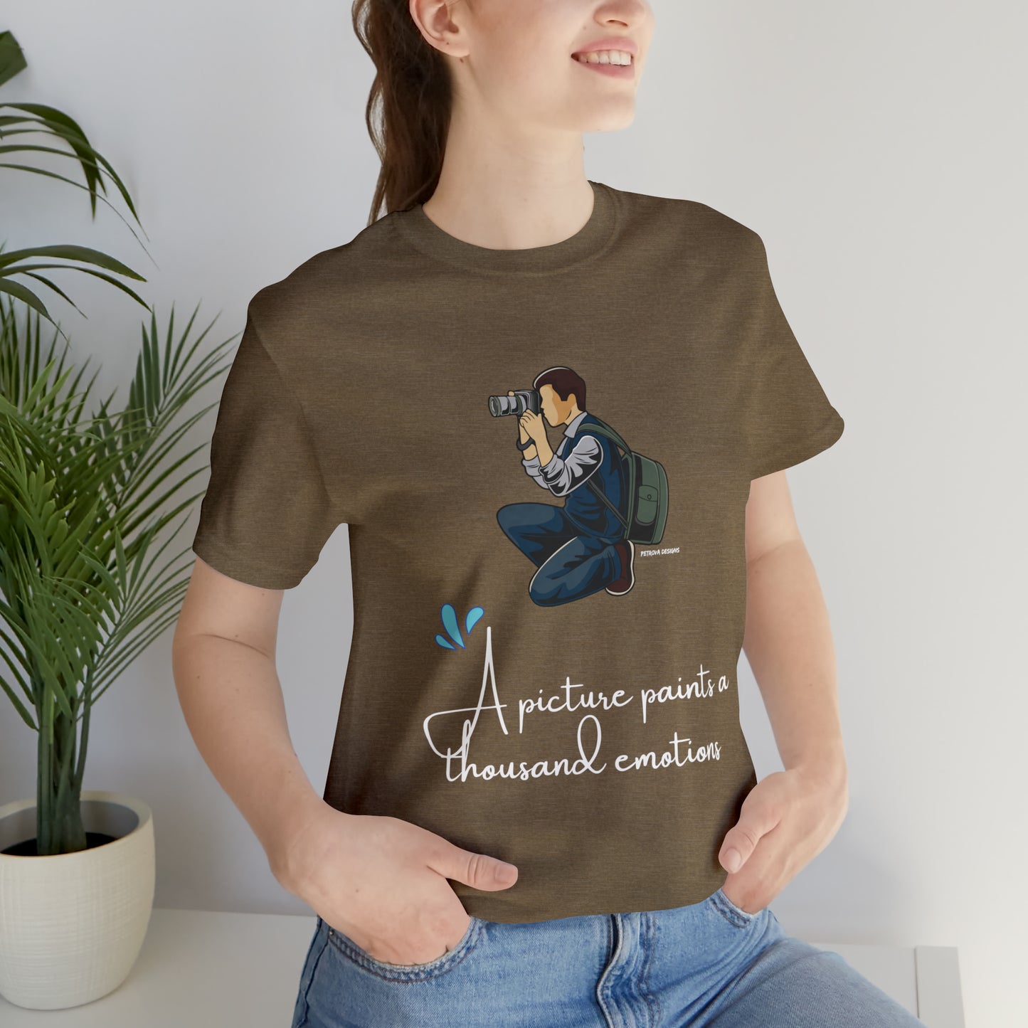 Heather Olive T-Shirt Tshirt Design Gift for Friend and Family Short Sleeved Shirt Petrova Designs