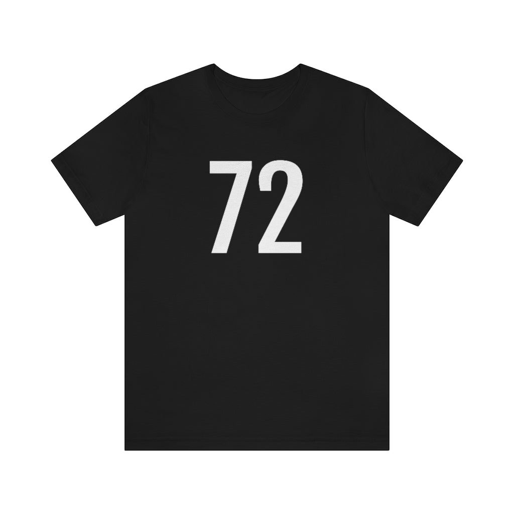 Black T-Shirt 72 Numbered T Shirt with Number On Them for Numerological Black Tshirt Outfit Petrova Designs