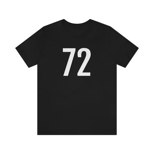 Black T-Shirt 72 Numbered T Shirt with Number On Them for Numerological Black Tshirt Outfit Petrova Designs
