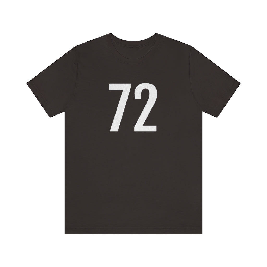 Brown T-Shirt 72 Numbered T Shirt with Number On Them for Numerological Black Tshirt Outfit Petrova Designs