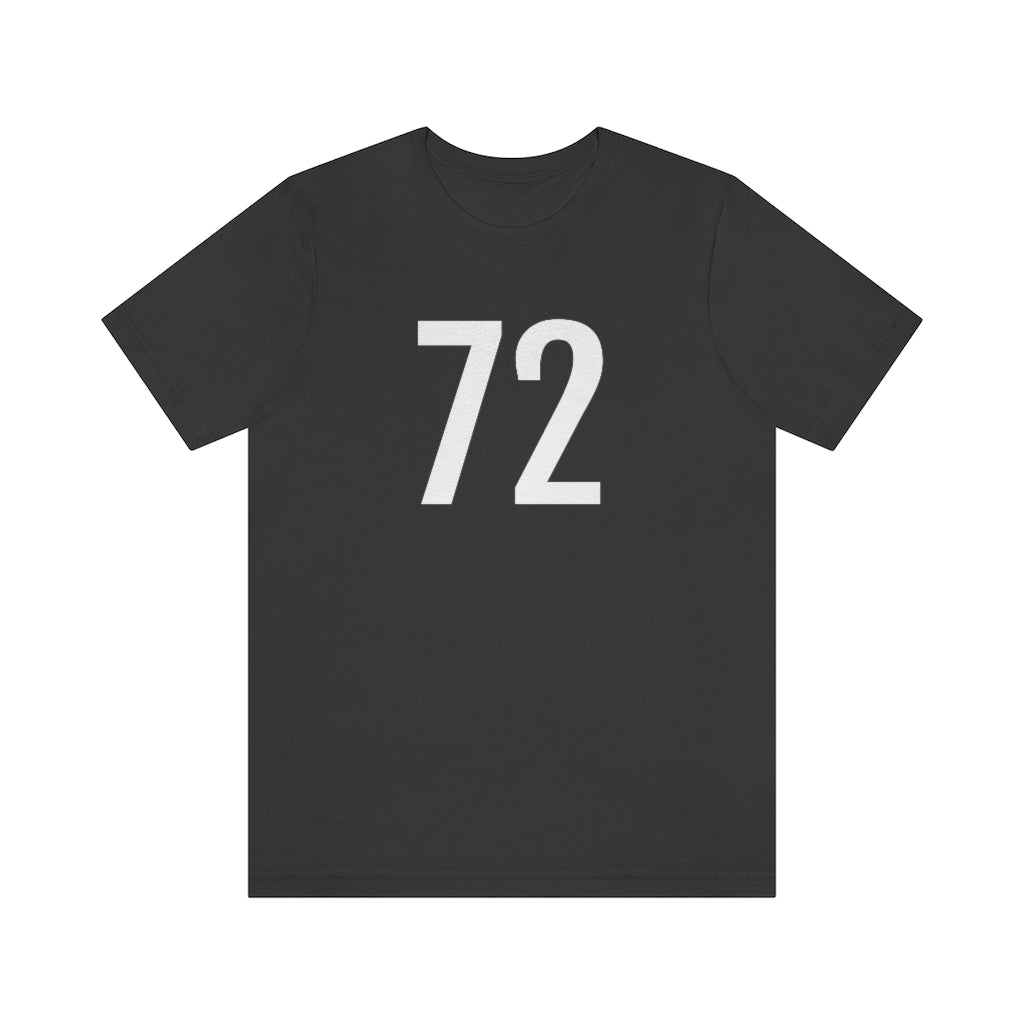 Dark Grey T-Shirt 72 Numbered T Shirt with Number On Them for Numerological Black Tshirt Outfit Petrova Designs