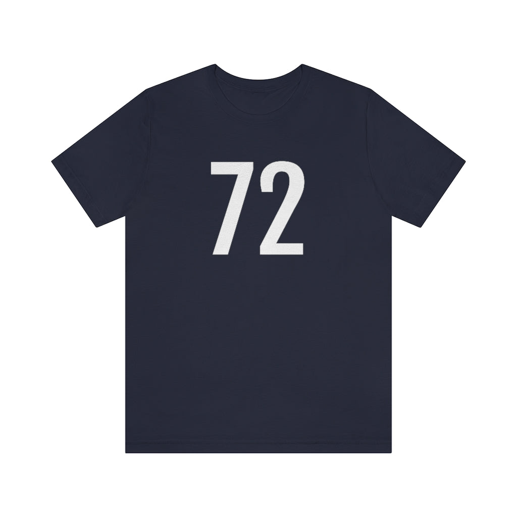 Navy T-Shirt 72 Numbered T Shirt with Number On Them for Numerological Black Tshirt Outfit Petrova Designs