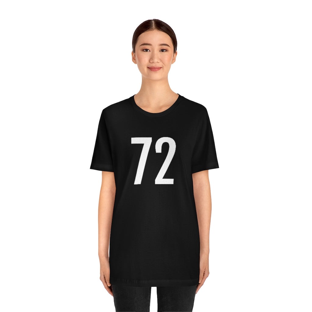 T-Shirt 72 Numbered T Shirt with Number On Them for Numerological Black Tshirt Outfit Petrova Designs