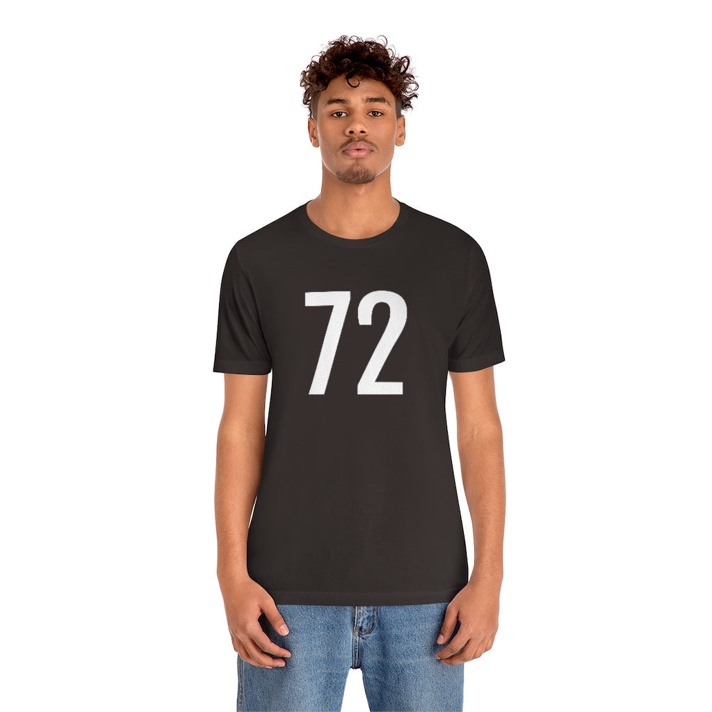 T-Shirt 72 Numbered T Shirt with Number On Them for Numerological Black Tshirt Outfit Petrova Designs