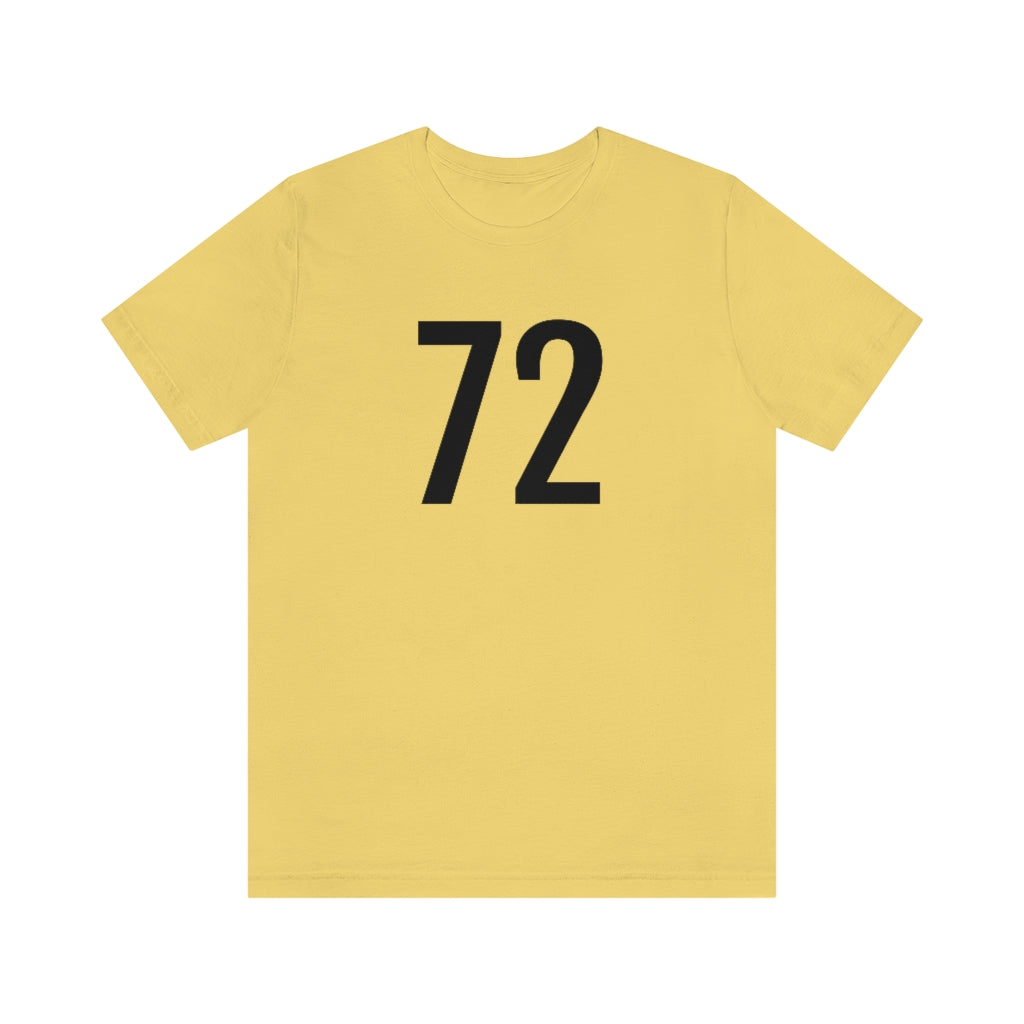 Yellow T-Shirt 72 Numbered T Shirt with Number On Them for Numerological Black Tshirt Outfit Petrova Designs