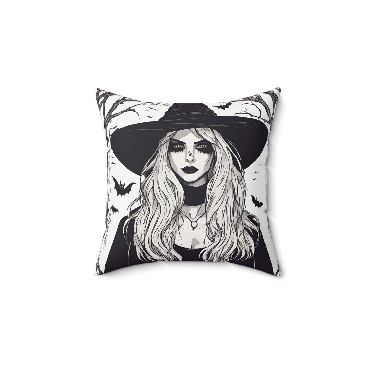Witch Throw Pillow | Halloween Home Décor 14" × 14" Home Decor Petrova Designs
