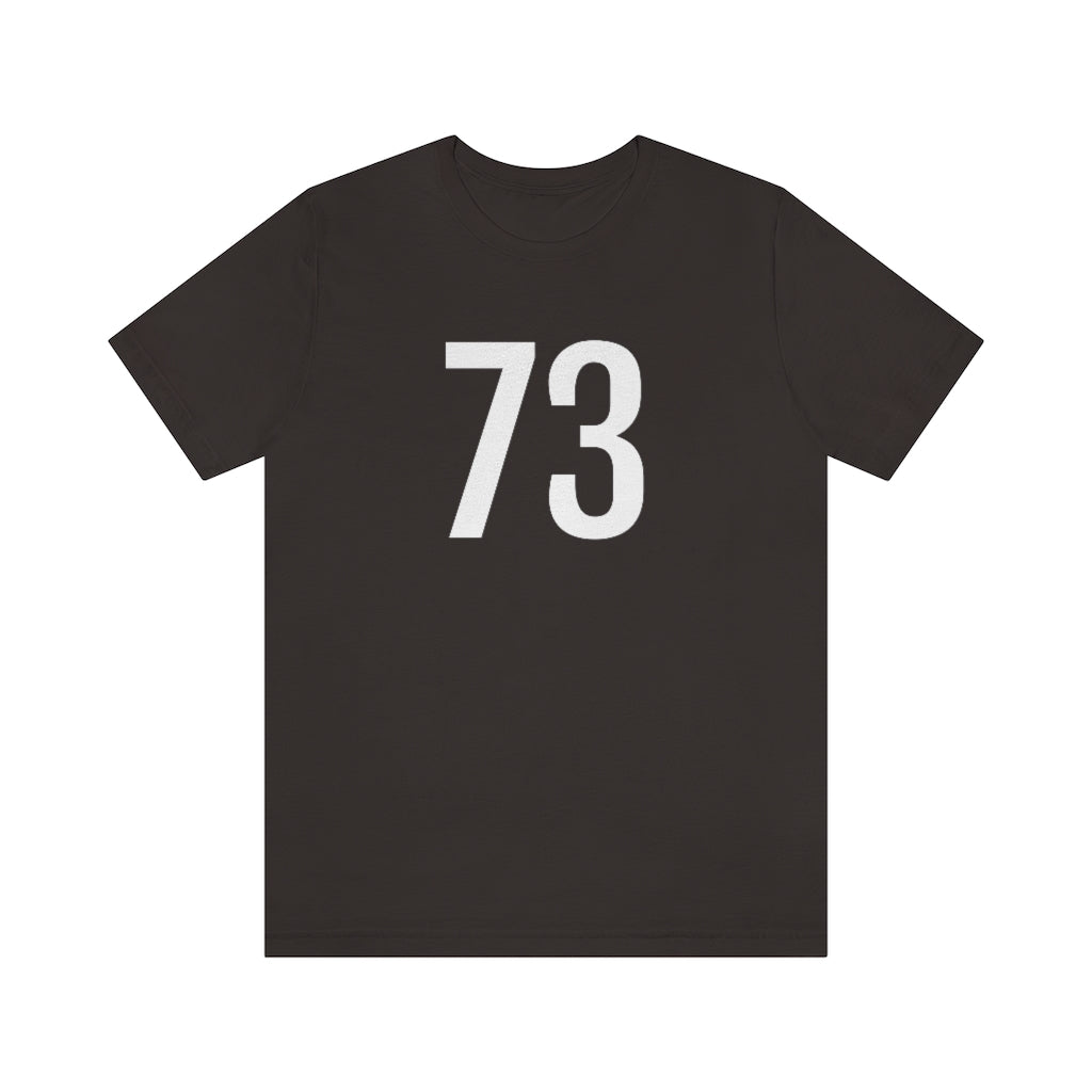 Brown T-Shirt 73 Numbered T Shirt with Number On Them for Numerological Black Tshirt Outfit Petrova Designs