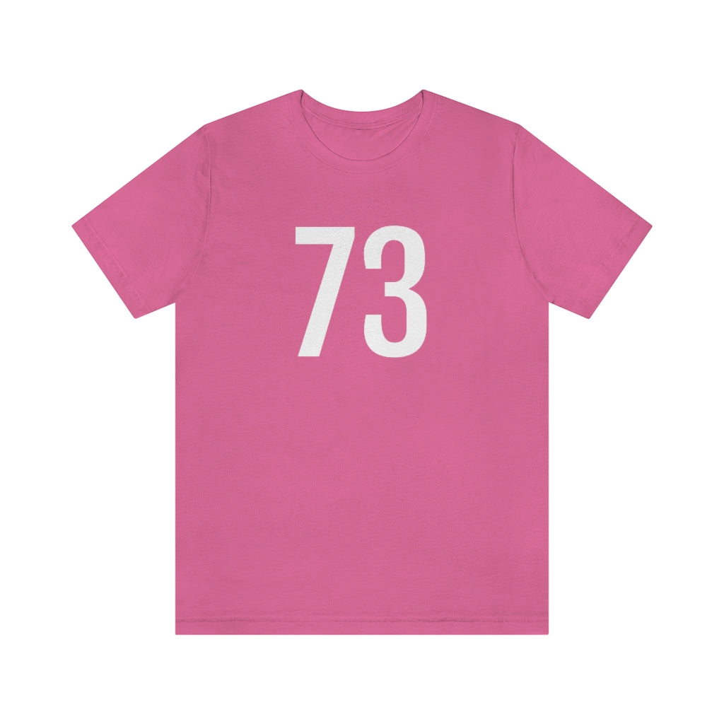 Charity Pink T-Shirt 73 Numbered T Shirt with Number On Them for Numerological Black Tshirt Outfit Petrova Designs