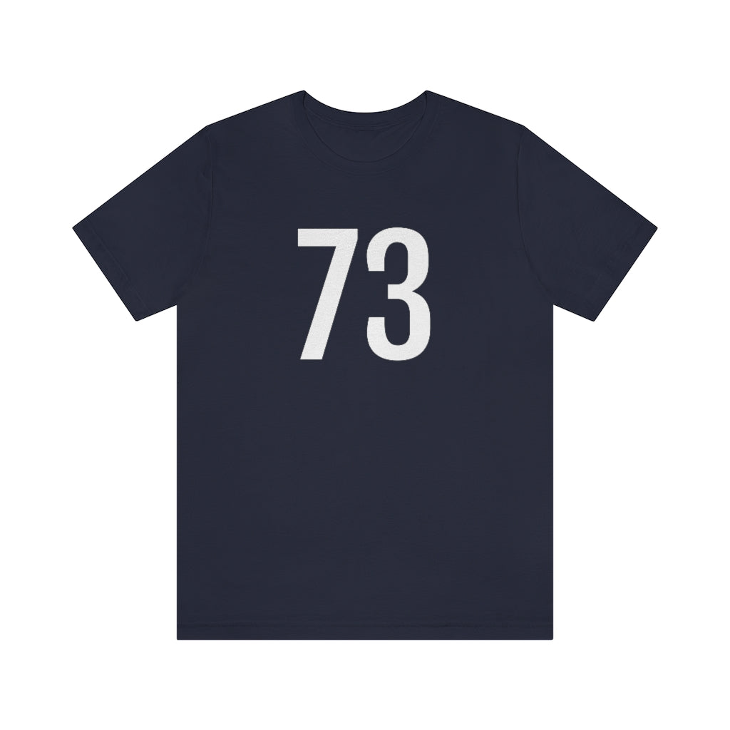 Navy T-Shirt 73 Numbered T Shirt with Number On Them for Numerological Black Tshirt Outfit Petrova Designs