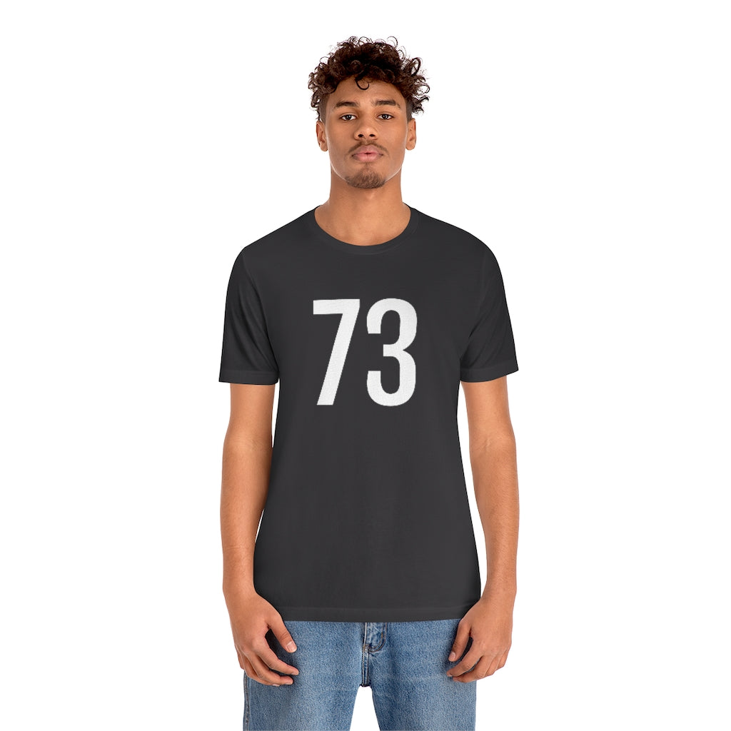 T-Shirt 73 Numbered T Shirt with Number On Them for Numerological Black Tshirt Outfit Petrova Designs