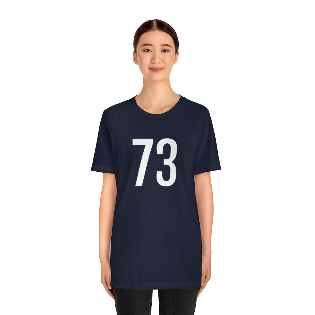 T-Shirt 73 Numbered T Shirt with Number On Them for Numerological Black Tshirt Outfit Petrova Designs