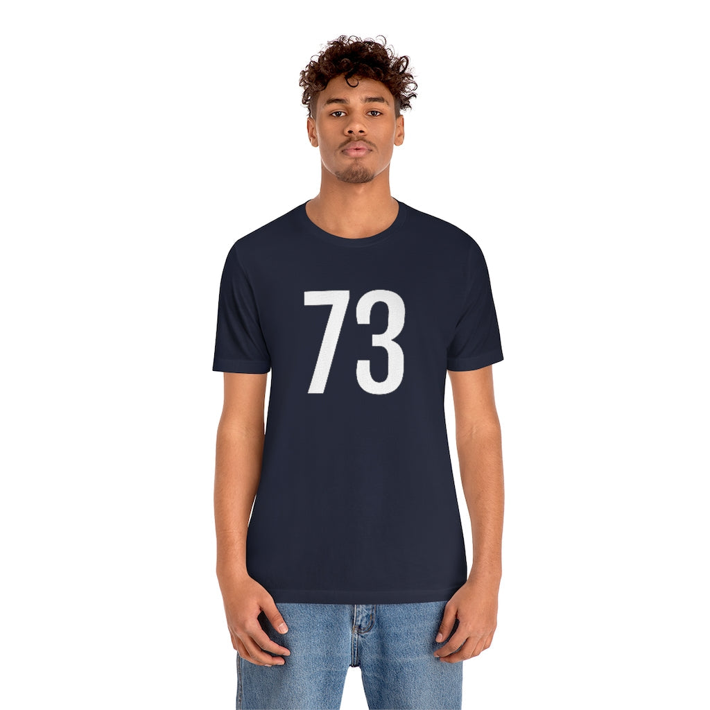 T-Shirt 73 Numbered T Shirt with Number On Them for Numerological Black Tshirt Outfit Petrova Designs