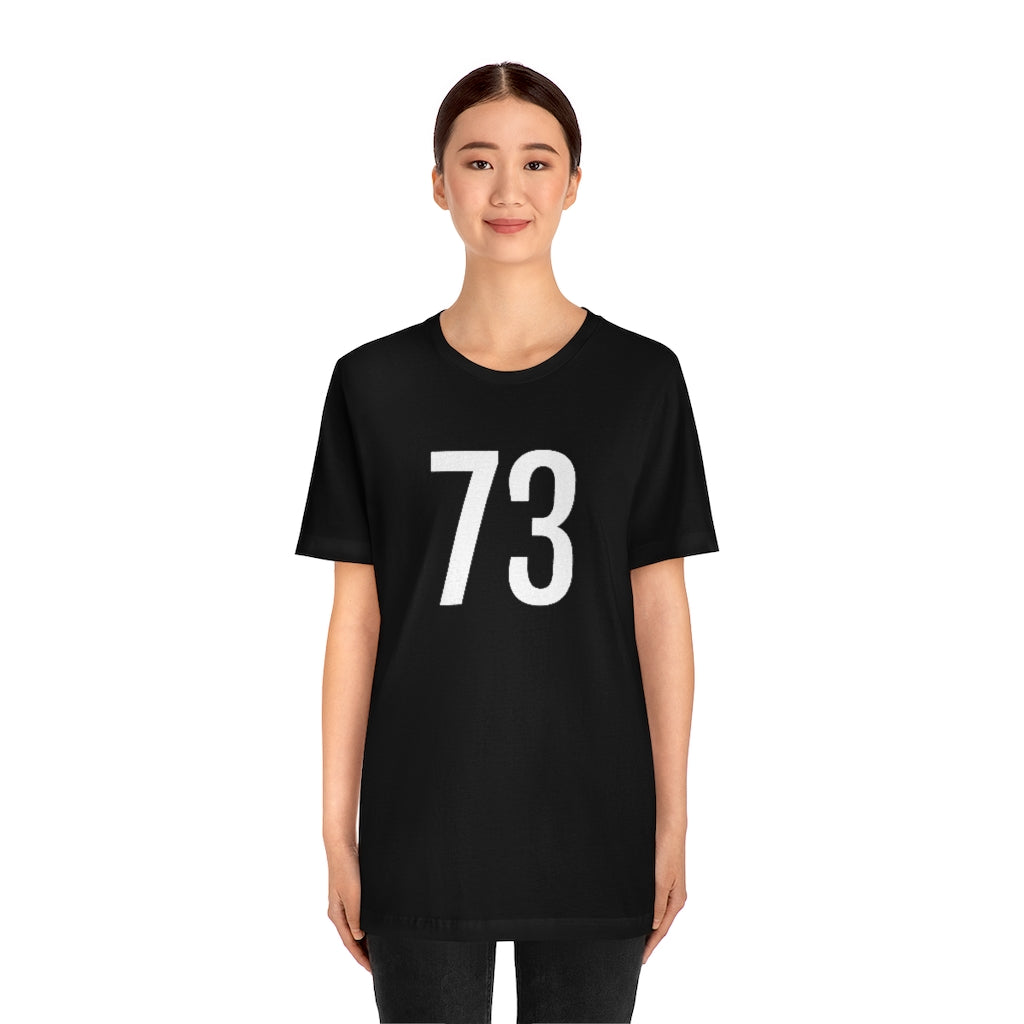 T-Shirt 73 Numbered T Shirt with Number On Them for Numerological Black Tshirt Outfit Petrova Designs