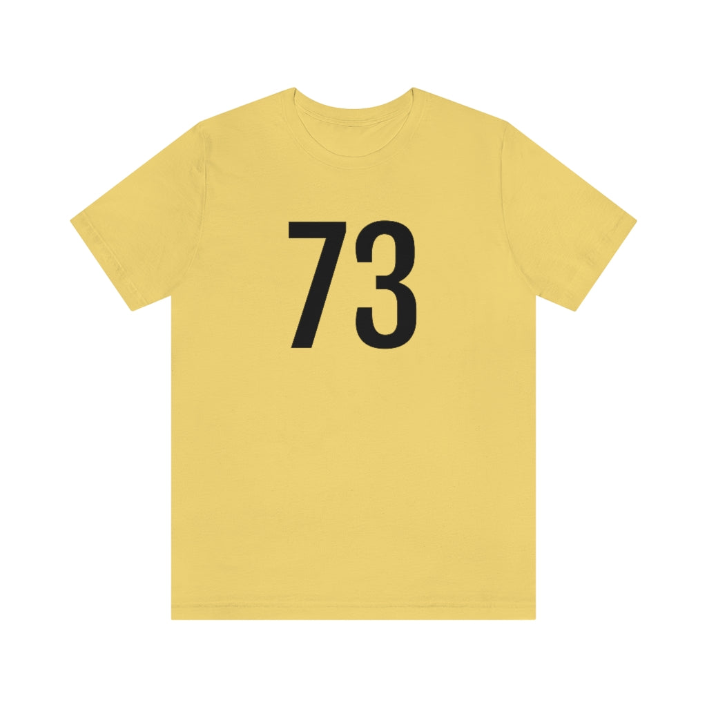 Yellow T-Shirt 73 Numbered T Shirt with Number On Them for Numerological Black Tshirt Outfit Petrova Designs