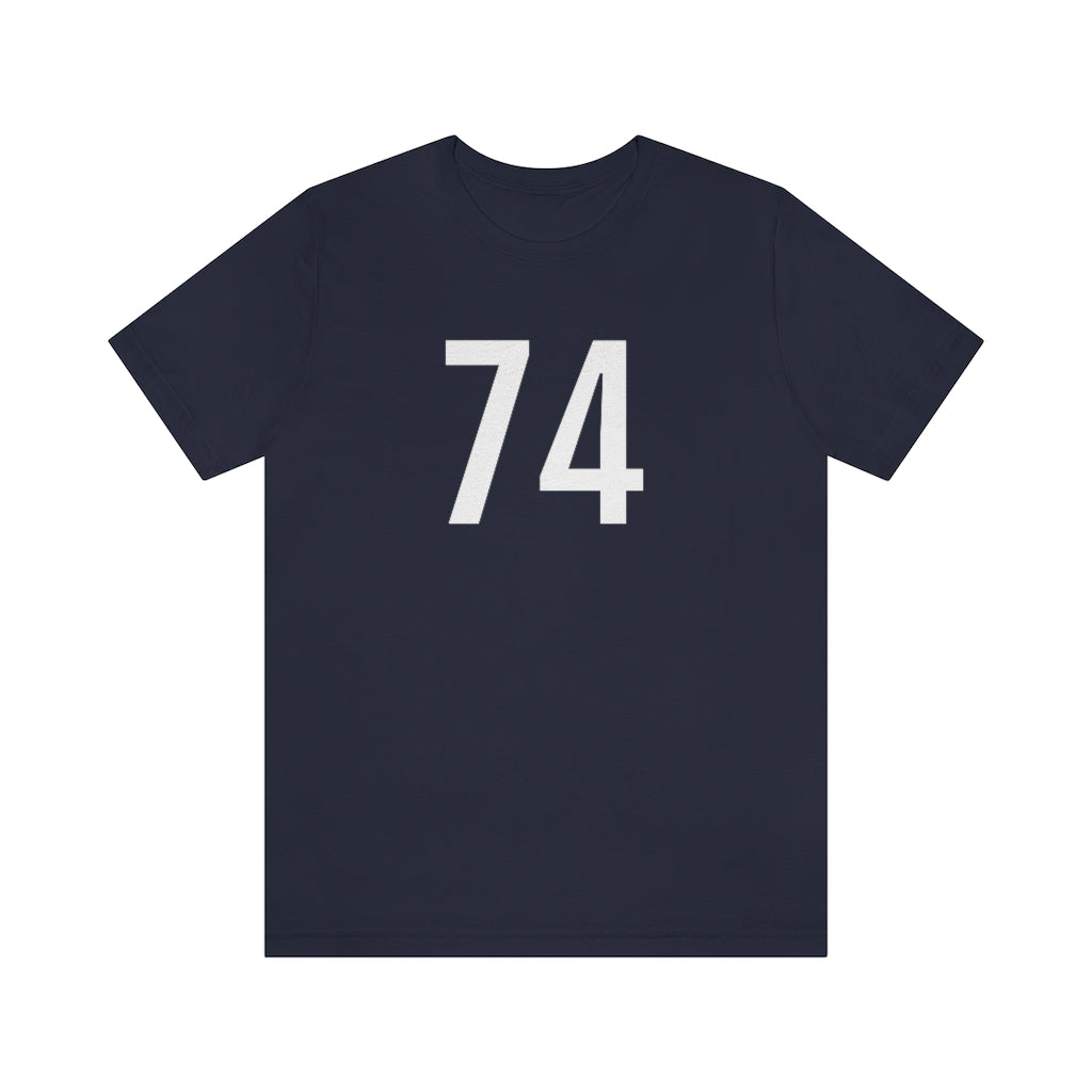 Navy T-Shirt 74 Numbered T Shirt with Number On Them for Numerological Black Tshirt Outfit Petrova Designs